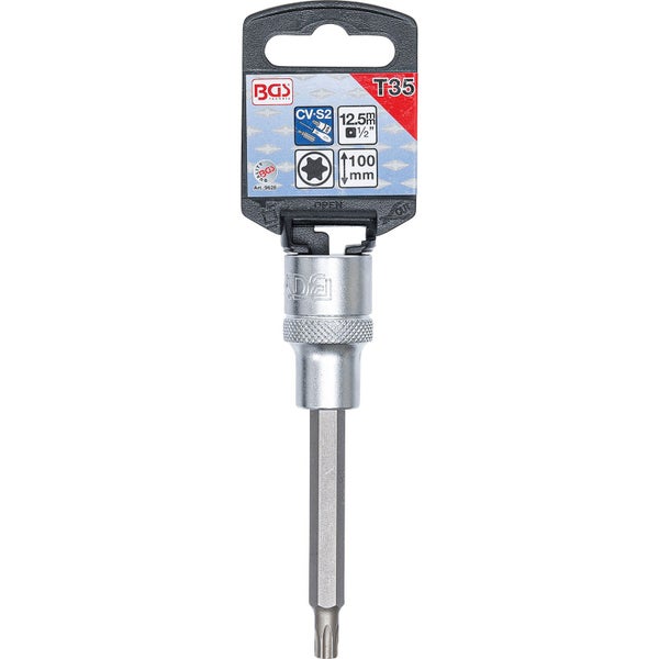 BGS Bit-Einsatz Länge 100 mm Antrieb Innenvierkant 12,5 mm (1/2) T-Profil (für Torx) T35 - 9628