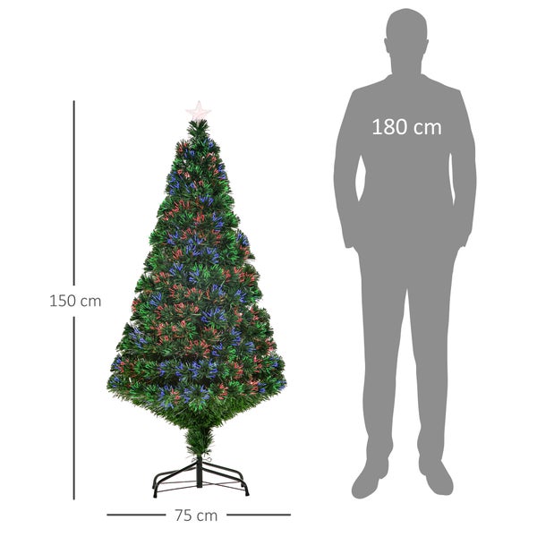 HOMCOM Weihnachtsbaum, Ø75 x H150 cm, PVC, Grün