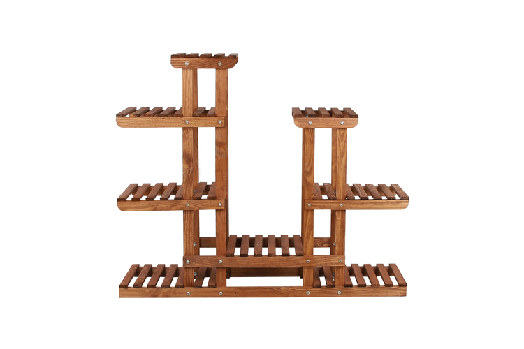 Blumenständer FLORANGE HxBxT 116x95x25cm 8 Ablagen Kieferholz Braun