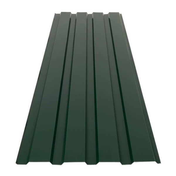 FLOORDIREKT Trapezblech - 115 x 45 cm - Profilblech - Stärke 0.25 mm - 15er-Set - inkl. Schrauben - 7,7 m² - Grün