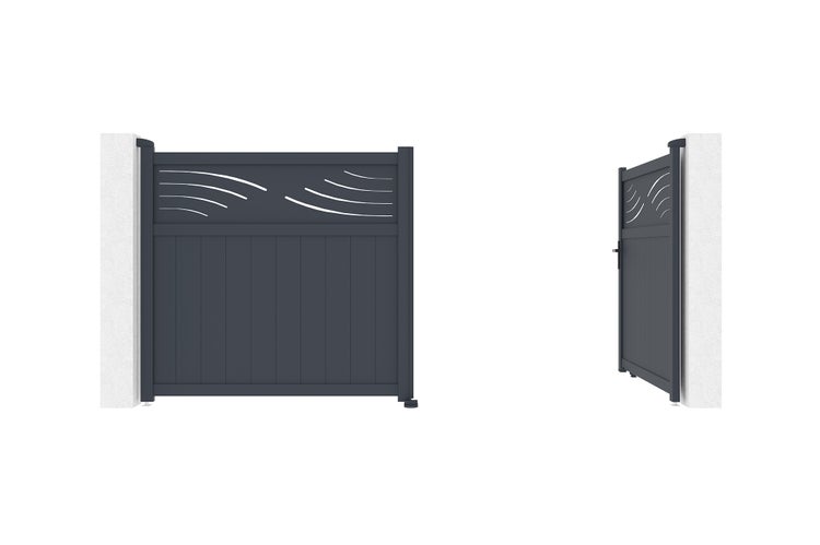 Flügeltor 3,4 m HALTI H.160 graues Aluminium