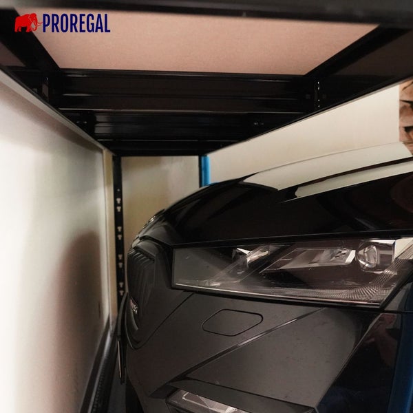 PROREGAL Garagenregal HERCULES HxBxT 180x240x50cm 2 Lagerebenen Fachlast 300kg Schwarz