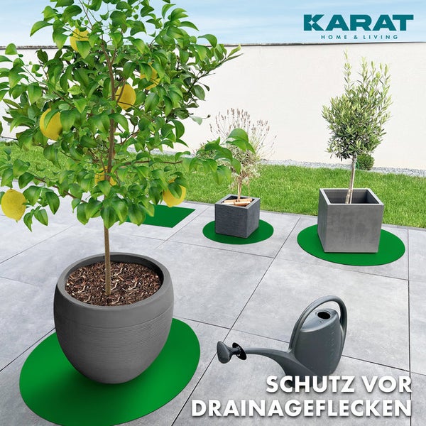 FLOORDIREKT Untersetzer Majesty  - mit abgeschrägter Kante für Blumentöpfe - Bodenschutz - Grün - 90 cm - Rund