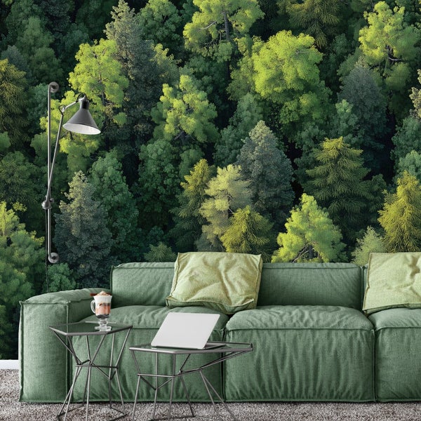 Fototapete Wald Bäume Natur Wohnzimmer Vlies Tapete 350x250 cm