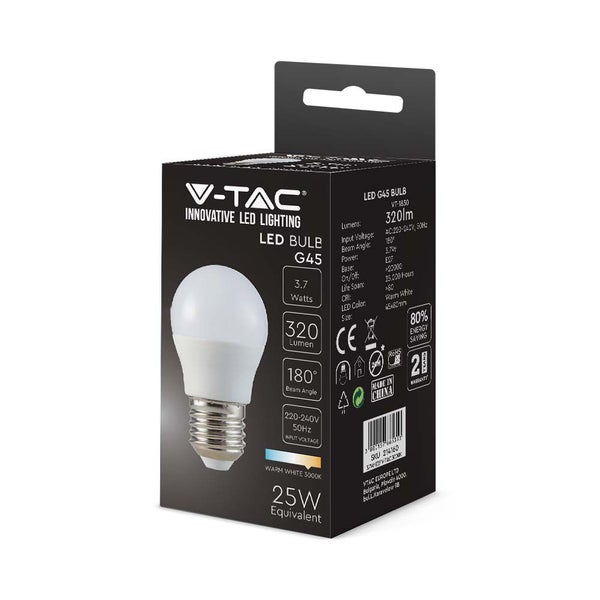 V-Tac LED G45 Leuchtmittel, 3,7 Watt, 320 Lumen, E27 Fassung