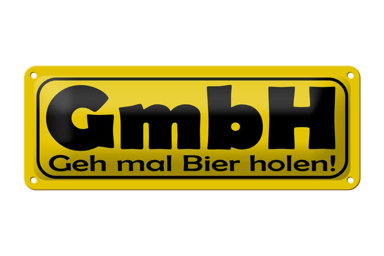 Blechschild Spruch 27x10cm GmbH Geh mal Bier holen Dekoration