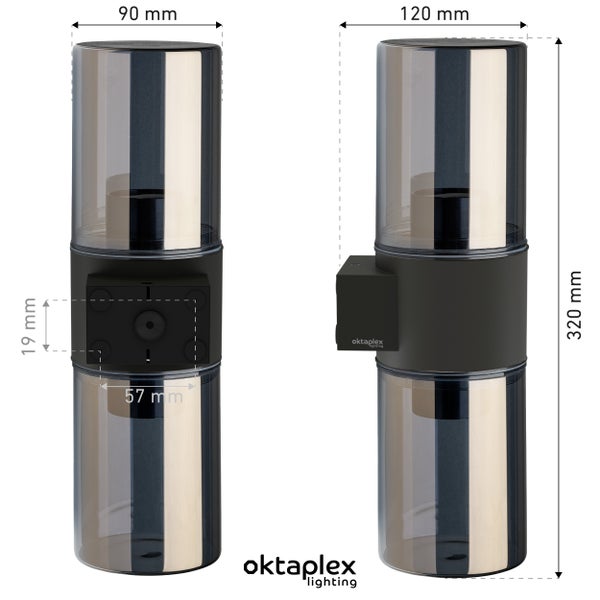Puno Dos Aluminium Außenlampe E27 2700K warmweiß 806lm IP44 Wandleuchte anthrazit Wandlampe für Balkon Terrasse Flur Hauswand zur Außenbeleuchtung