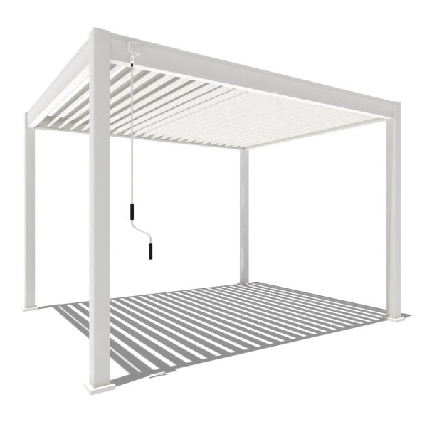 Weide Classic Alu-Stahl Pavillon 3 x 3,6 M Weiß Pergola Freistehend mit Pfostenstärke 11,6 cm x 11,6 cm