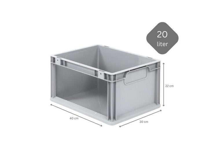 PROREGAL SparSet 5x Eurobox NextGen Store HxBxT 22 x 30 x 40 cm 20 Liter Seite Offen Eurobehälter Transportbox