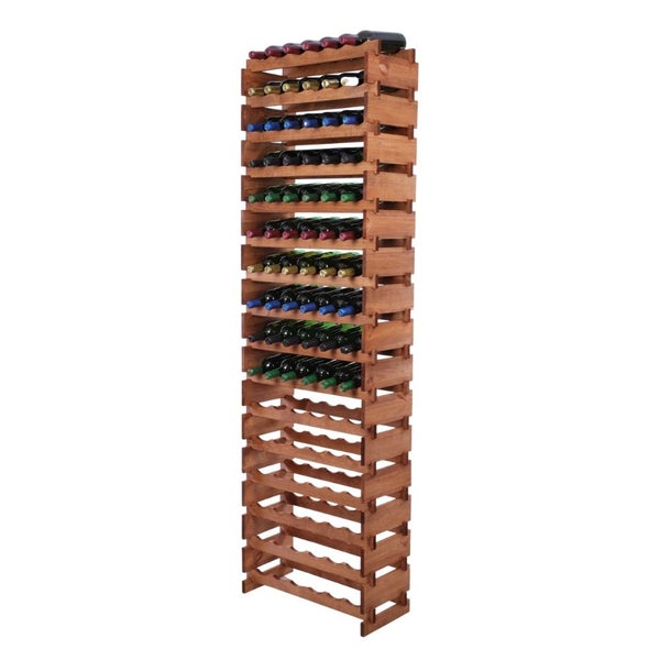 Weinregal VINOTECA FLEX PRO HxBxT 219x65x28cm 96 Flaschen auf 16 Ebenen Massives Kiefernholz Braun geölt