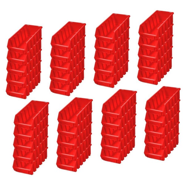 PROREGAL SuperSparSet 40x Sichtlagerbox 2L HxBxT 7,5 x 11,6 x 21,2 cm Polypropylen Rot