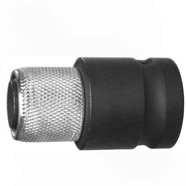 Schlagschrauber Adapter Bit-Halter aus Metall mit gerändelter Oberfläche.