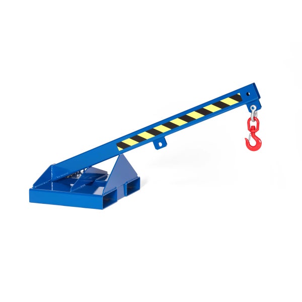Gabelstapler-Kranarm mit rotem Haken
