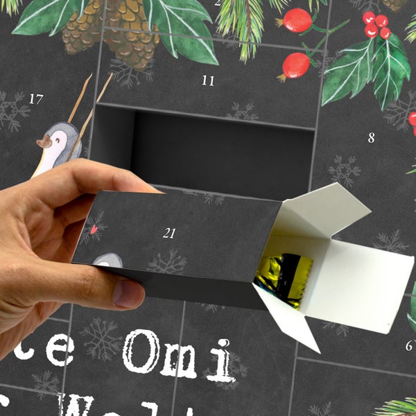 Mr. & Mrs. Panda Befüllbarer Adventskalender Pinguin Beste Omi der Welt - Schwarz