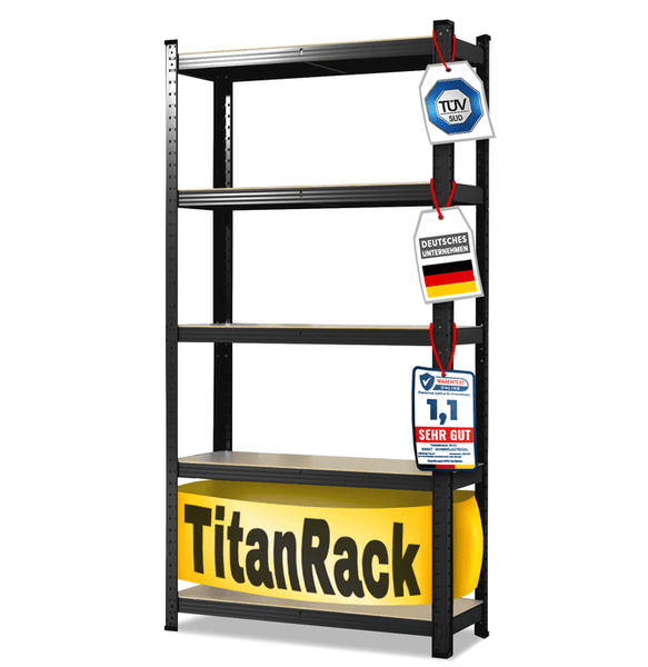 FLOORDIREKT Schwerlastregal - Universal einsetzbar - Schwarz - 200 x 120 x 60 cm - Traglast 1250 kg