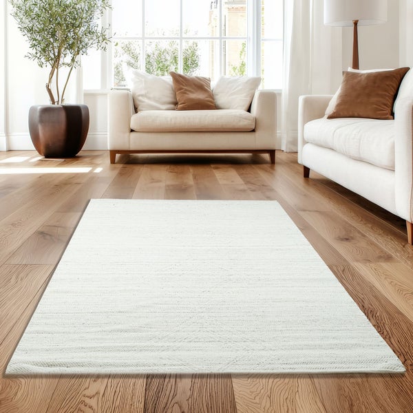 Handgewebter stilvoller Kelim im skandinavischen Style Beige - 70x140 cm