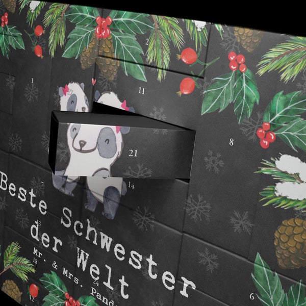 Mr. & Mrs. Panda Befüllbarer Adventskalender Panda Beste Schwester der Welt - Schwarz