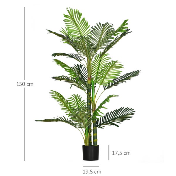 HOMCOM, Künstliche Pflanzen, Zimmerpflanze, 19,5L x 19,5B x 150H cm, PEVA, Grün