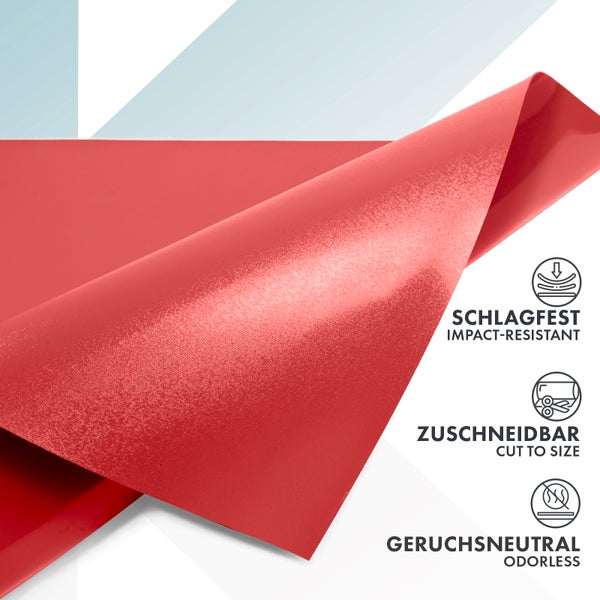 Schlagfeste, zuschneidbare und geruchsneutrale Schutzmatte in Braun mit strukturierter Oberfläche.