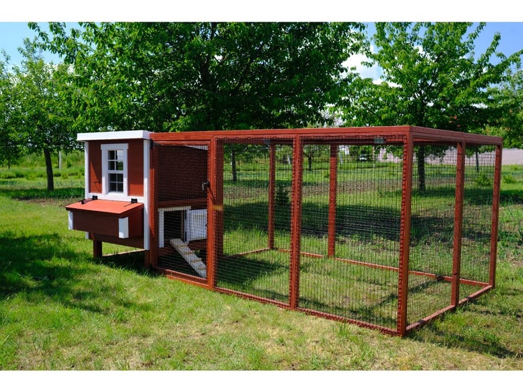 Hühnerauslauf Mitte EZ Chicken Home Rot  5,84m²  208 x 300 x 154 cm hergestellt in EU