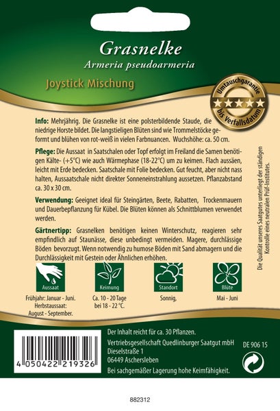 Rückseite der Samenpackung für Winter-Endivie Gialla a cuore pieno mit Informationen zu Anbau, Pflege, Ernte, Piktogrammen und Barcode.