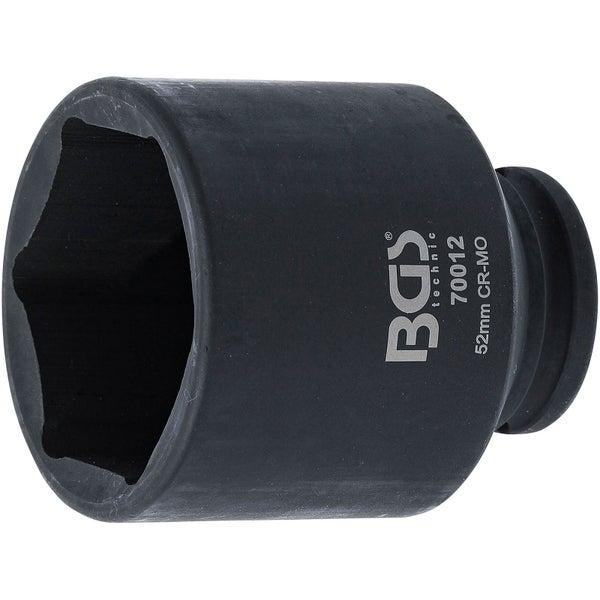 BGS Kraft-Steckschlüssel-Einsatz Sechskant Antrieb Innenvierkant 12,5 mm (1/2) SW 52 mm - 70012
