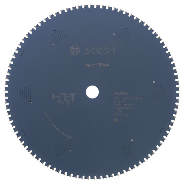 Bosch Kreissägeblatt Expert for Steel für Kapp- und Gehrungssägen 355 x 25,4 x 2,6 mm 90 - 2608643063