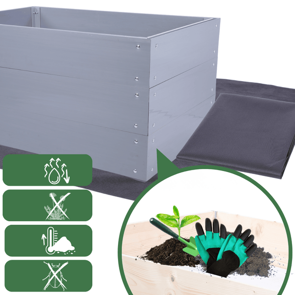 Hochbeete Growline Plast HxBxT 61x100x100 cm 3 Ebenen Kunststoff Grau