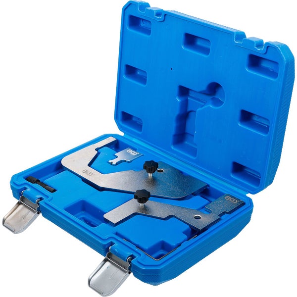 Motor-Einstellwerkzeug-Satz in blauem Kunststoffkoffer