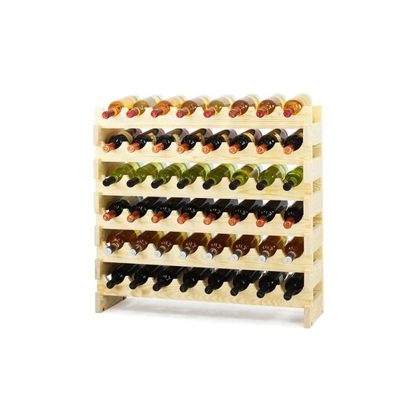 PROREGAL Weinregal Vinoteca Flex  HxBxT 68 x 83 x 29 cm 48 Flaschen Massives Kiefernholz Natur Unbehandelt