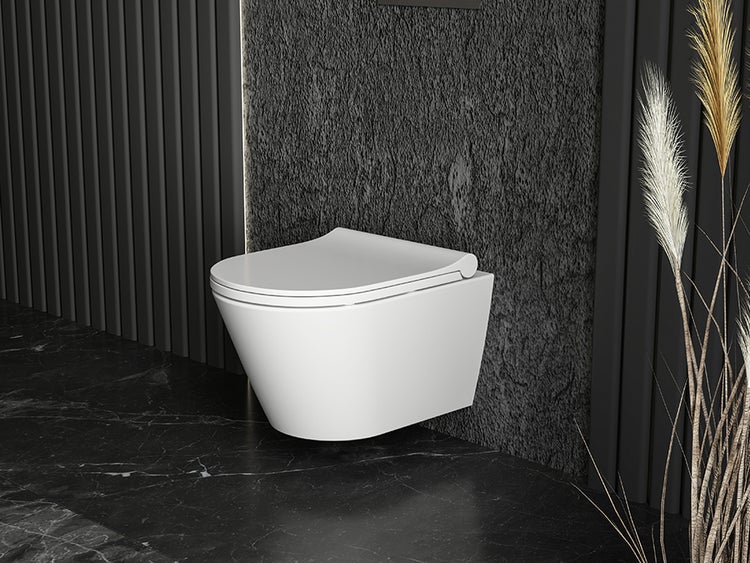 AQUAWASH Duschwc Dusch Wand WC komplett Spülrandlos mit UP-Spülkasten Grohe SLX Spülkasten Taharet mit Soft Close Wc Sitz
