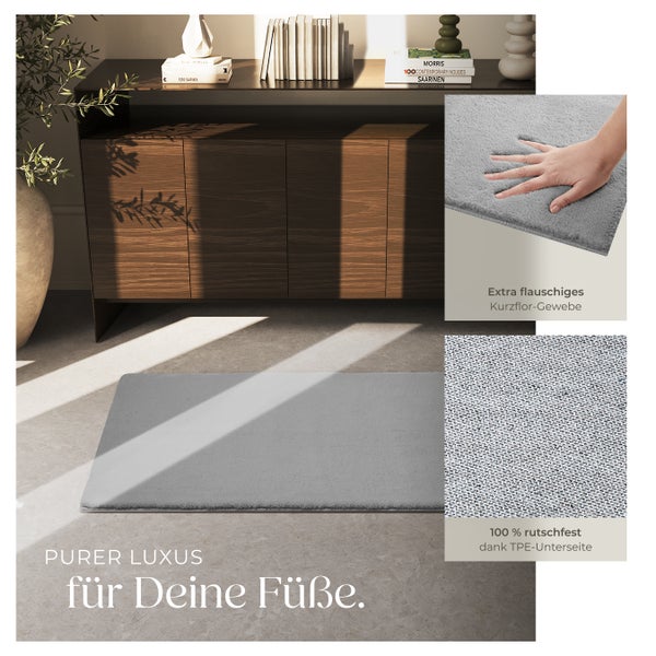 Kurzflorteppich tectake rutschfeste Unterseite verschiedene Größen und Farben 80 x 150 cm