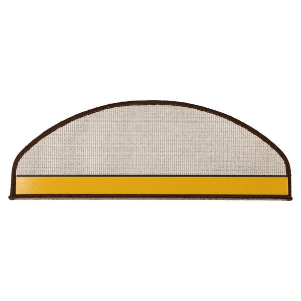 FLOORDIREKT Stufenmatte London - mit Umkettelung - Hellbraun - Halbrund - 23,5 x 65 cm