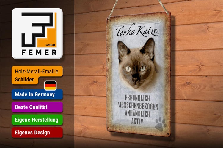 Blechschild Spruch 20x30cm Tonka Katze Schild deko