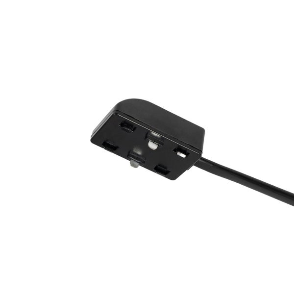 Schwarzer Steckverbinder mit Kabel für Beleuchtungssysteme.