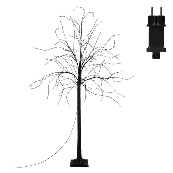 ECD Germany LED-Baum 150 cm mit 600 warmweißen LEDs, Künstlicher Weihnachtsbaum, Lichterbaum mit sternförmigen Lampen, Deko-Baum für Weihnachten, Flexibel Zweige, Weihnachtsdeko für Innen & Außen IP44