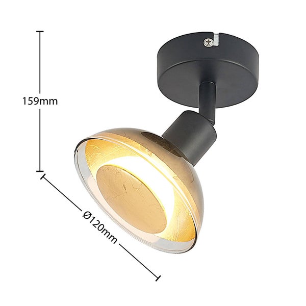 Lindby Strahler Erin in Schwarz aus Metall (1 flammig, GU10 ) - Deckenlampe Deckenleuchte Lampe Spot Wohnzimmerleuchte