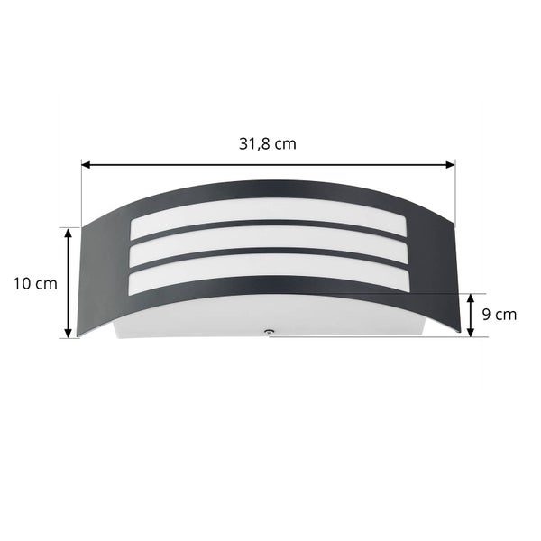 Lindby Vilam (spritzwassergeschützt (Modern) in Schwarz aus Aluminium (1 flammig, E27)