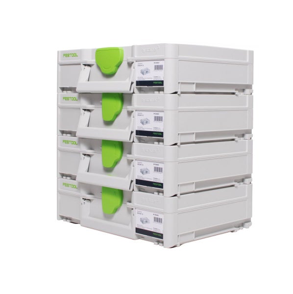 Festool Systainer Set 4x SYS3 M 112 ( 4x 204840 ) 7,7 Liter 396x296x112mm Werkzeugkoffer koppelbar