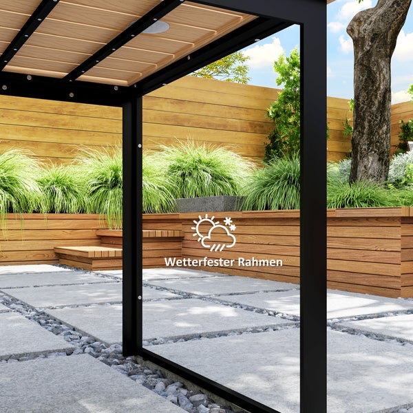 Gartenstuhl mit Kordelbespannung und Holzgestell