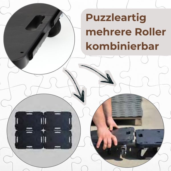 Mehrere Rollbretter können puzzleartig miteinander verbunden werden.