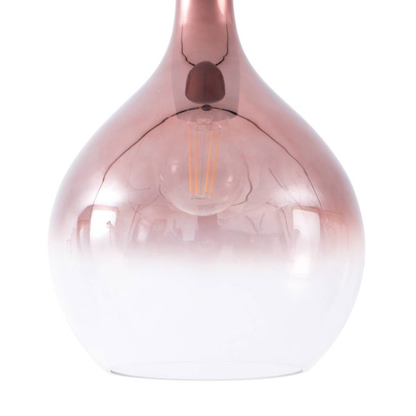 Lucande Pendelleuchte Lyrisa (Modern) in Kupfer aus Glas (1 flammig, E27) - Hängelampe Esstischlampe Hängeleuchte Wohnzimmerleuchte