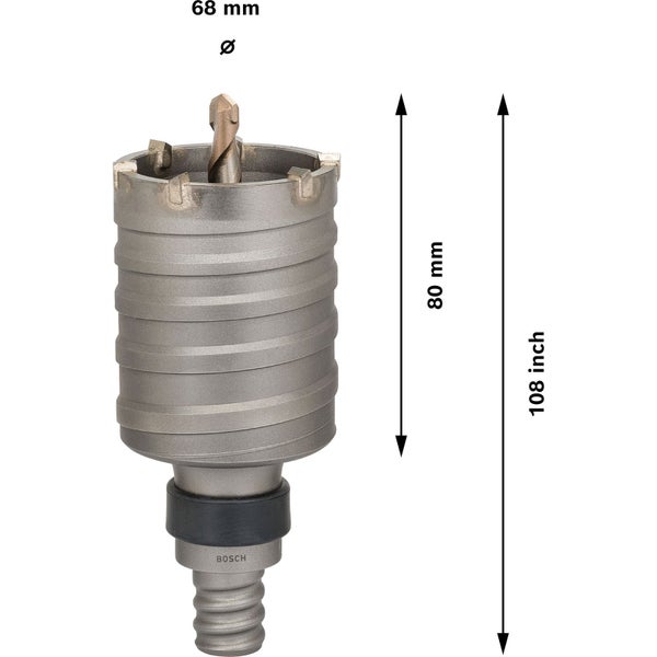 Bosch SDS max-5 Bohrkranz mit 68 Millimeter Durchmesser und 80 Millimeter Arbeitslänge