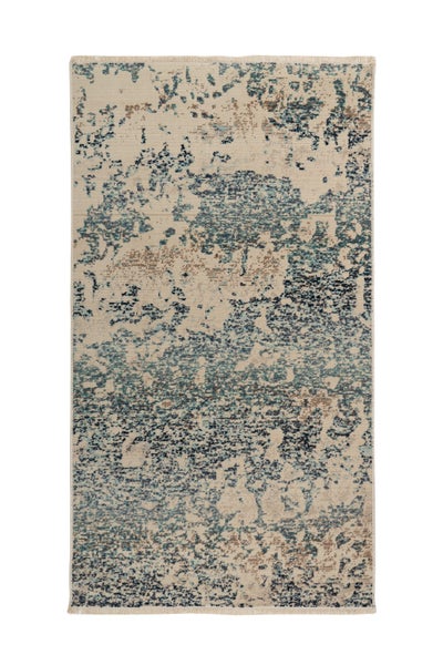 Kurzflor Teppich Indigo Blau Vintage 80 x 150 cm