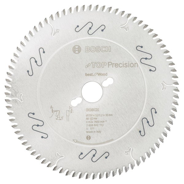 Bosch Kreissägeblatt Top Precision Best for Wood, 250 x 30 x 3,2 mm, 80 - 2608642113