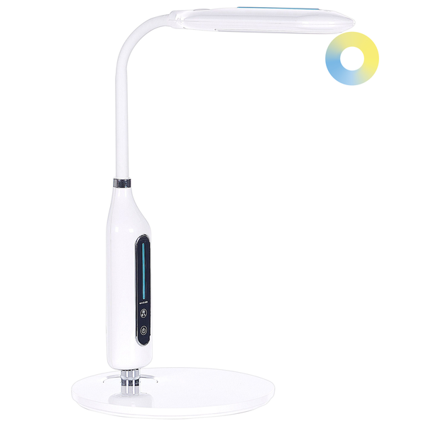 LED Schreibtischlampe CYGNUS mit Dimmer Metall Weiß
