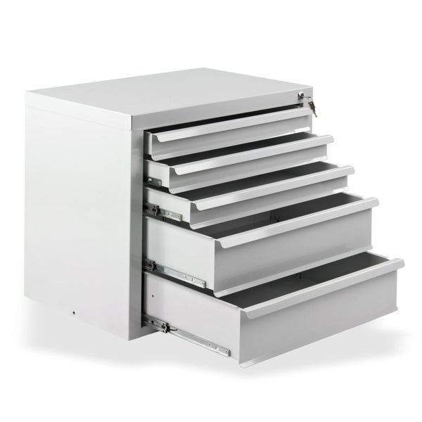 PROREGAL Schubladenschrank Kobra mit 5 Schubladen HxBxT 60 x 70 x 43,5 cm Lichtgrau