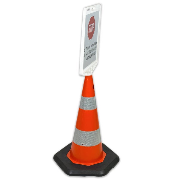 UvV ECOSIGN Leitkegel 70 cm + Verkehrszeichen / Schild Gesamthöhe ca. 1 m / Höchstgeschwindigkeit VZ-274-70
