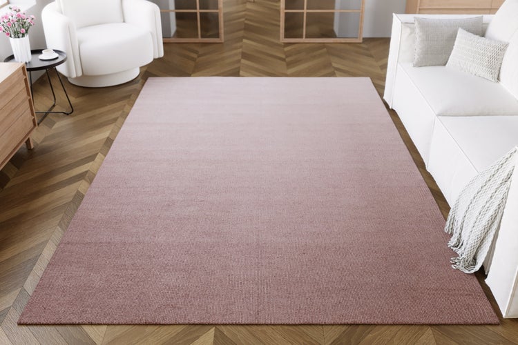 Kelim Teppich Flieder Altrosa aus Wolle Perpignan Green Looop 130x190 cm