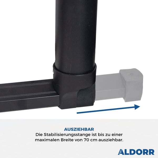ALDORR Professional - Teleskopleiter 3,20M mit ausziehbarer Stabilisatorstange - Belastbarkeit bis zu 150kg - Soft-Close-System